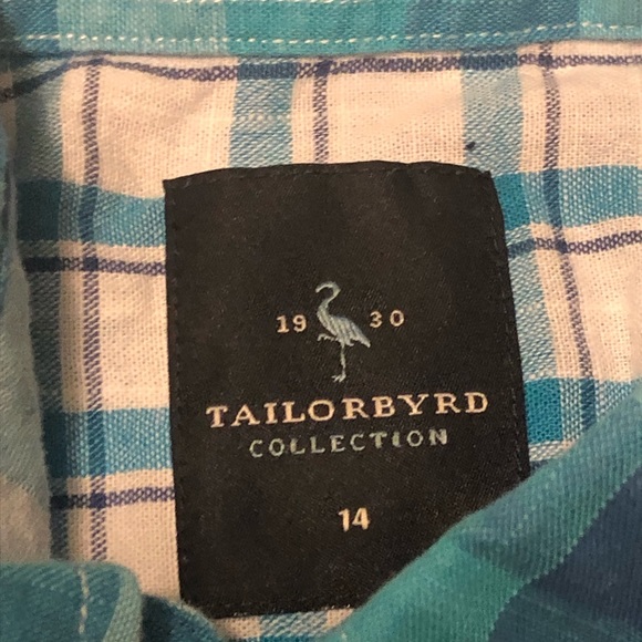 Boys Tailorbyrd button down shirt. SZ-14 - Picture 3 of 3